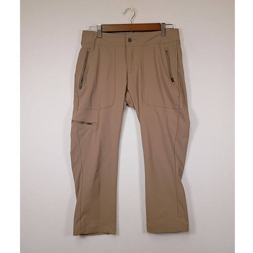 Outdoor Columbia Womens 6 Tan Cropped Hiking Pants Stretch Zippered Pockets